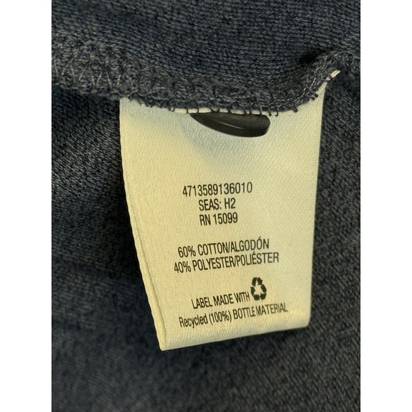 Covington Mens Size XXL Long Sleeve Polo Shirt Navy Blue Ribbed Cotton Blend - Picture 5 of 6